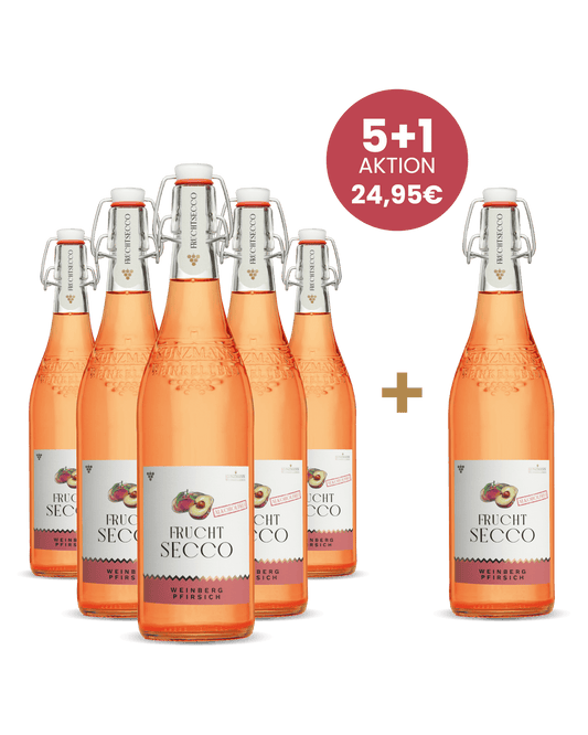 5+1 Fruchtsecco Weinbergpfirsich alkoholfrei