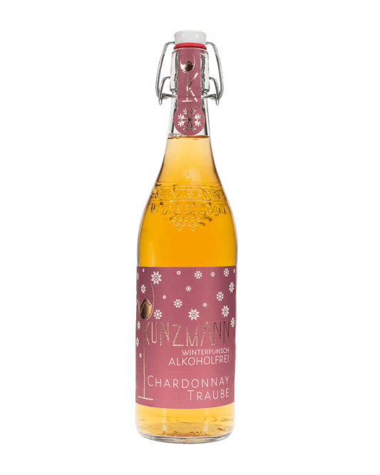 Winterpunsch alkoholfrei aus Chardonnay Trauben in einer Bügelfalsche