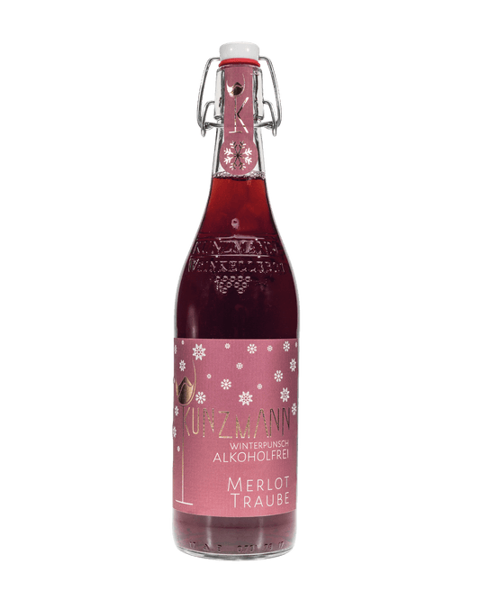 Winterpunsch alkoholfrei aus Merlot Trauben in einer Bügelfalsche
